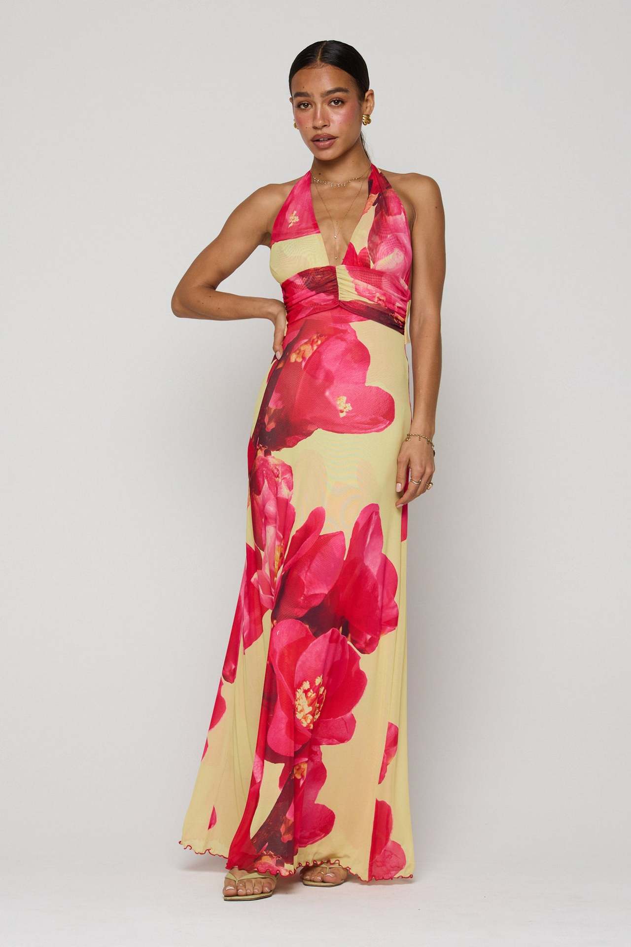 Camoni Polka Dot Diary Maxi Dress-ROVOLE