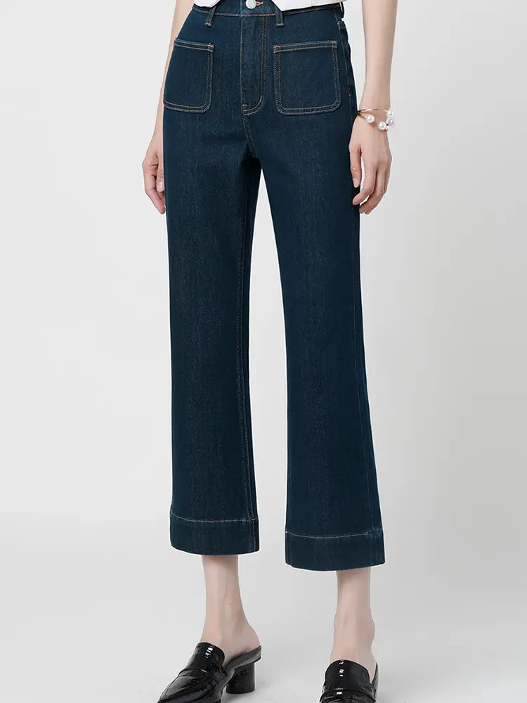 Petite Flare High-Waist Jeans-Massicos