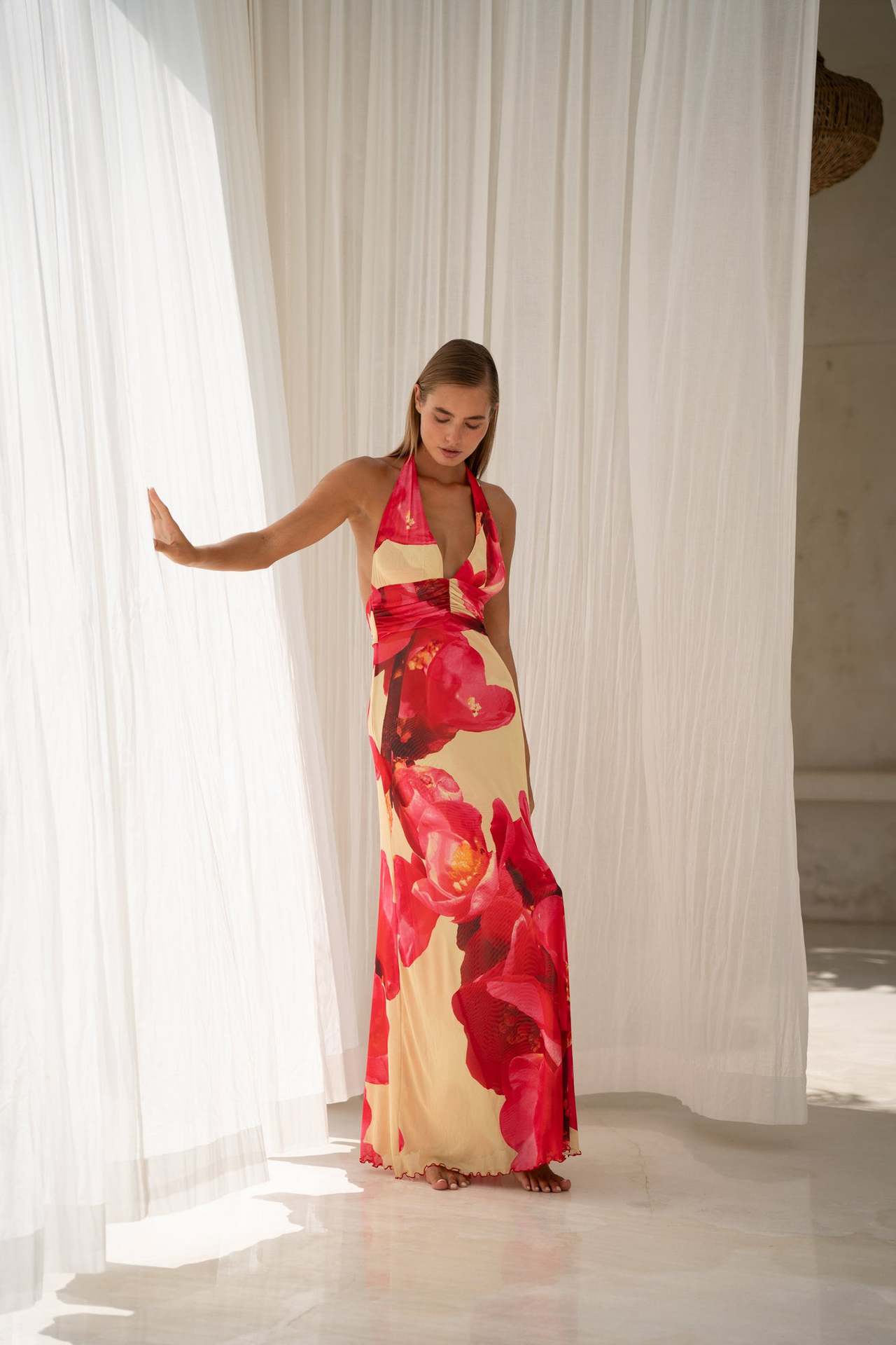 Camoni Polka Dot Diary Maxi Dress-ROVOLE