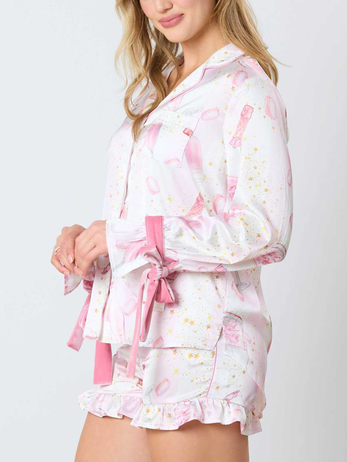 Champagne Ruffle Pajama Set-Massicos