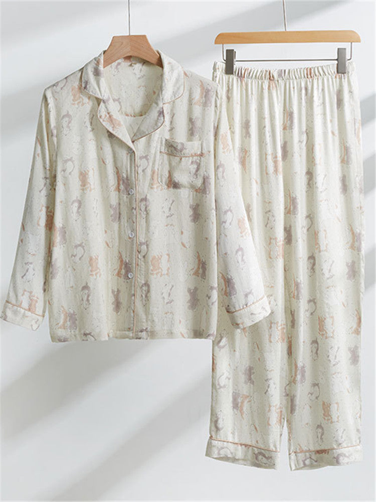 Bamboo Cotton Gauze Sleepwear Set-Massicos
