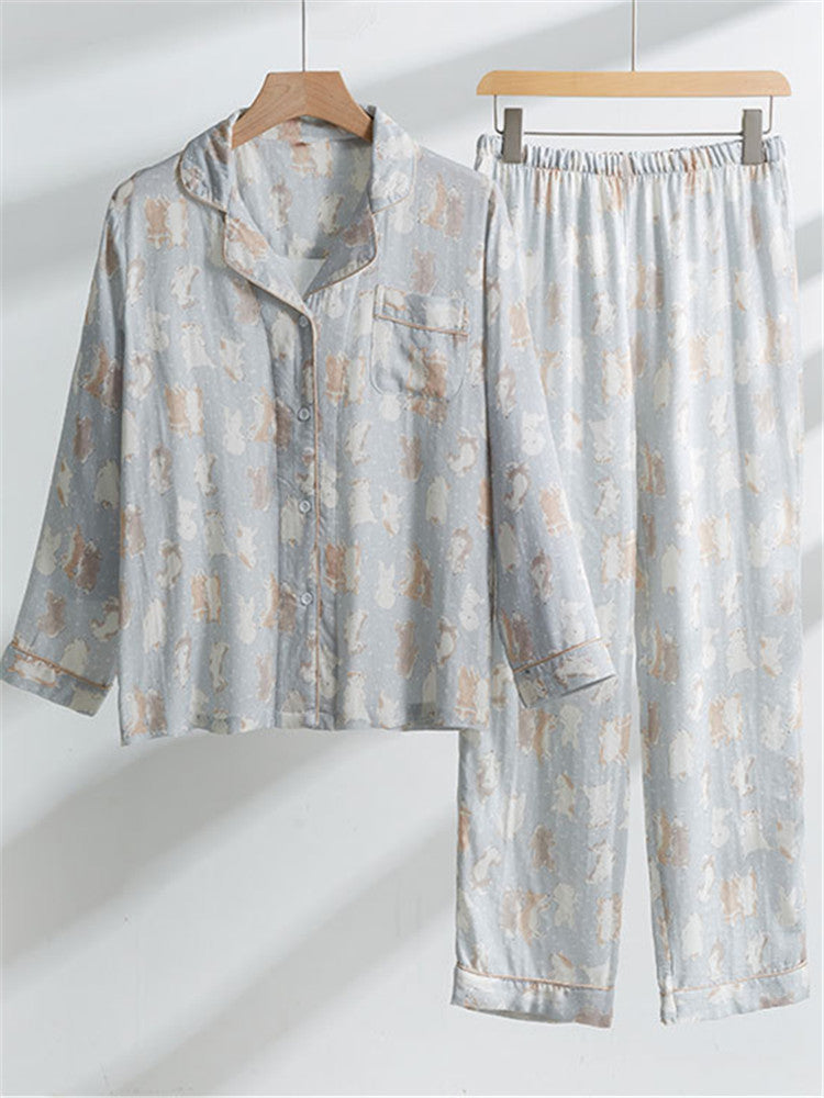 Bamboo Cotton Gauze Sleepwear Set-Massicos