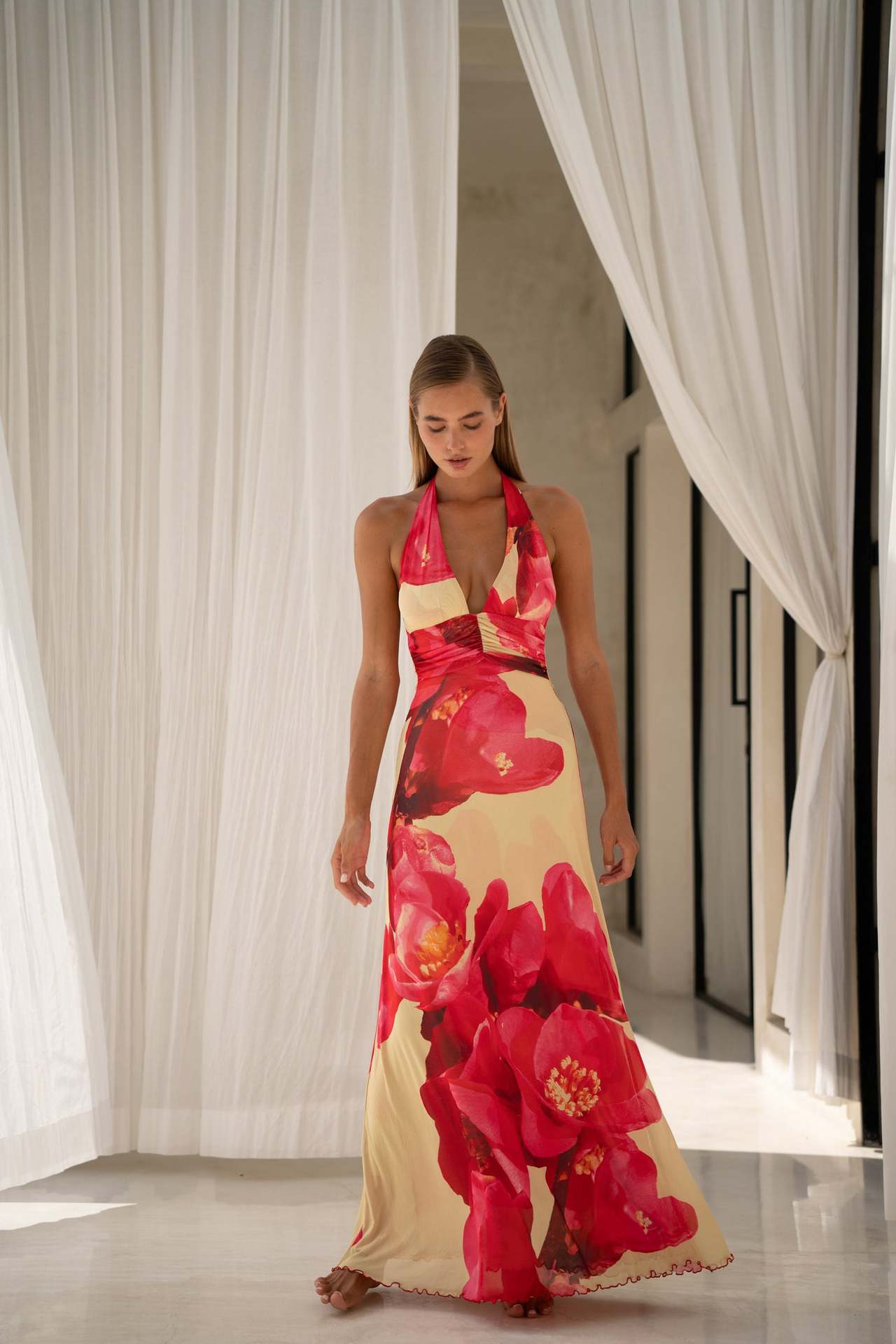 Camoni Polka Dot Diary Maxi Dress-ROVOLE
