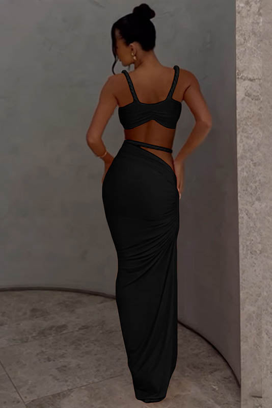Sea Breeze Halter Bikini & Skirt Set-ROVOLE