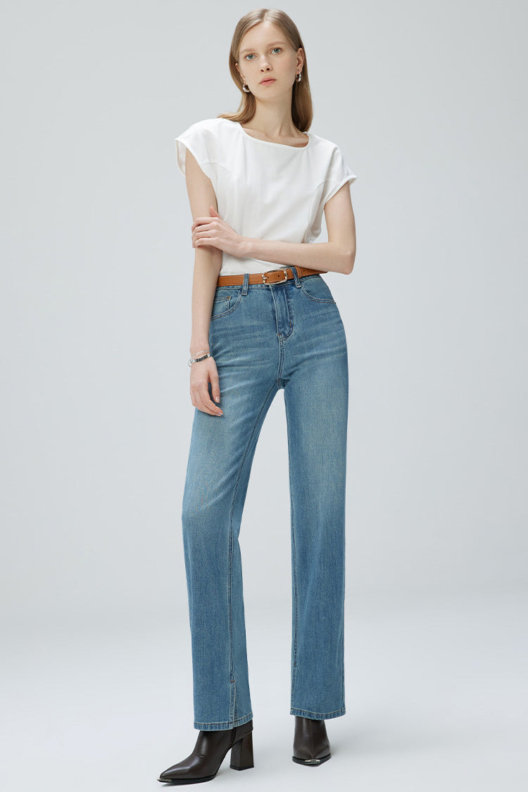 French Fry Wide-leg Slim Jeans-ROVOLE