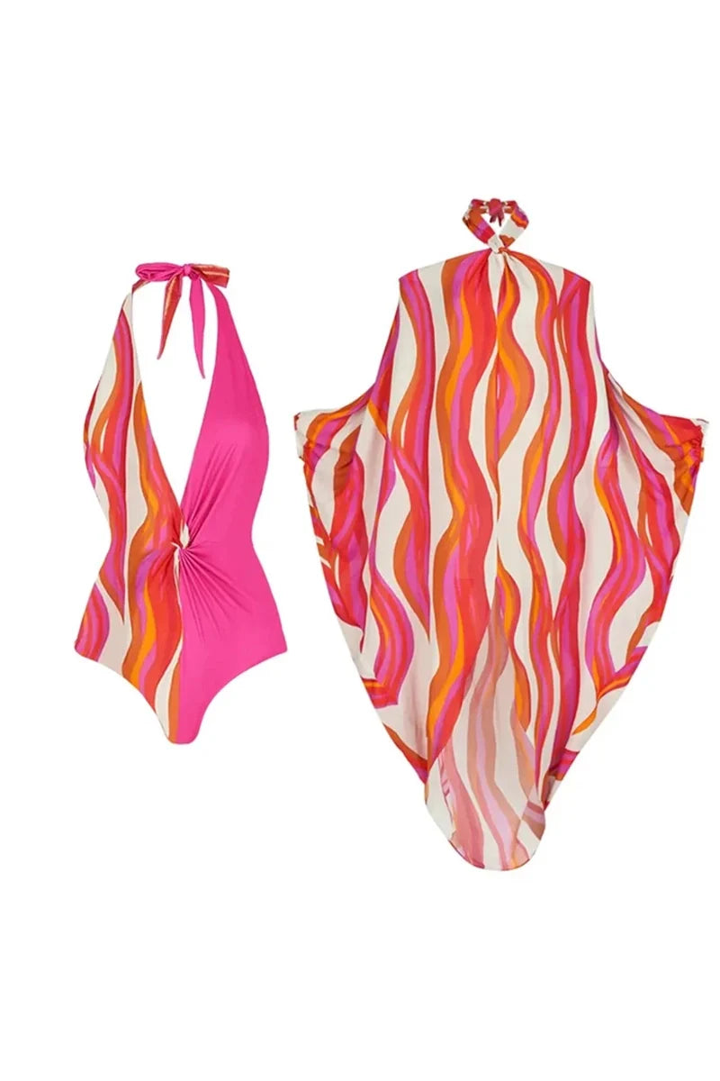 Halter Swimsuit and One Shoulder Bikini-ROVOLE