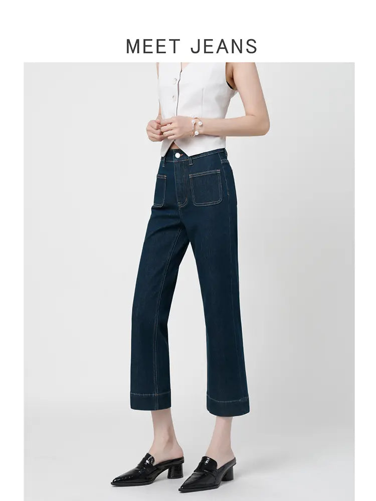 Petite Flare High-Waist Jeans-Massicos