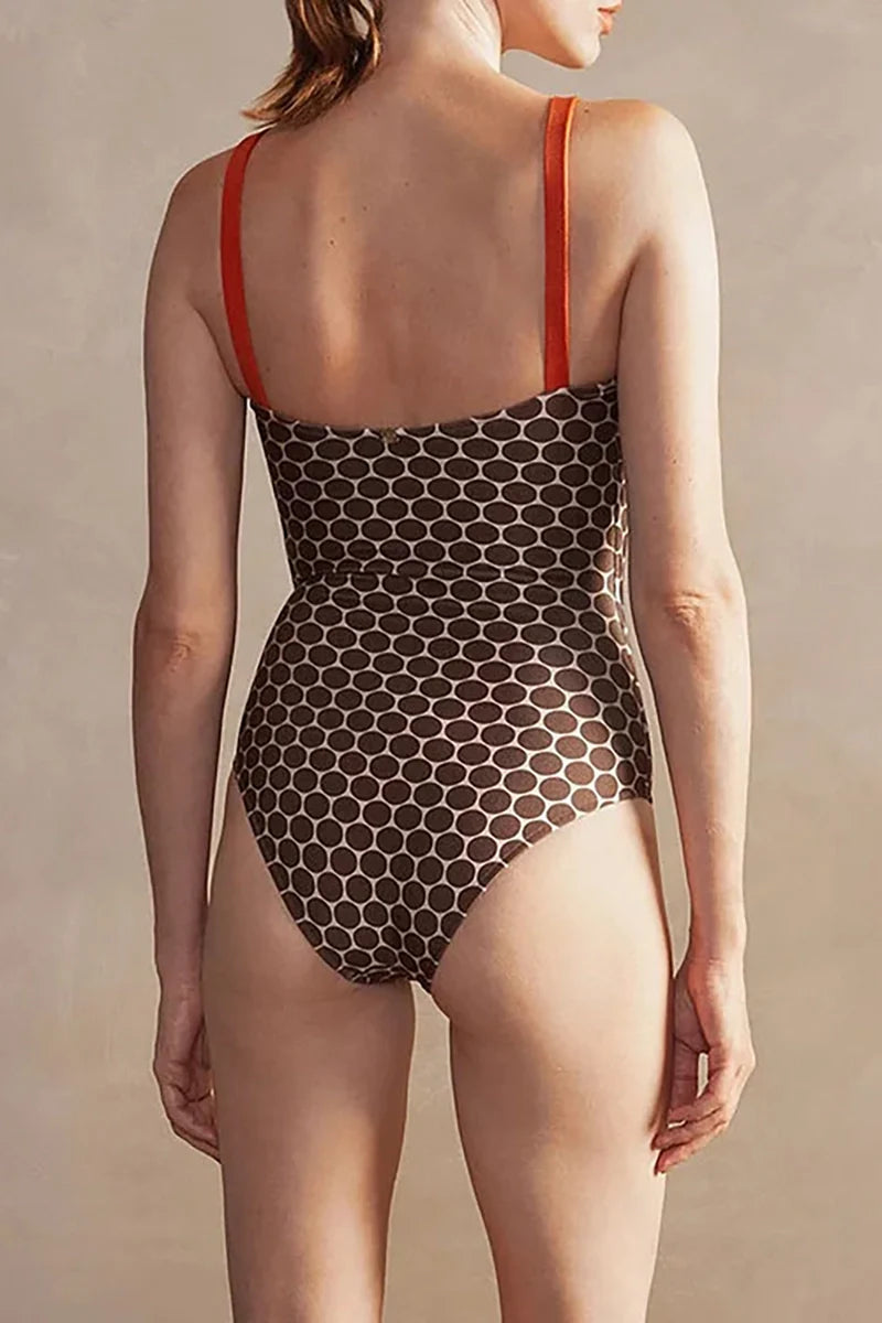 Luxury Reversible Swimsuit with Hermes-Inspired Print-ROVOLE