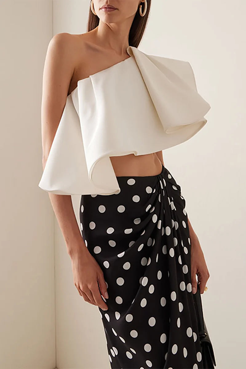 Bikini Set with Polka Dot Wrap Skirt-ROVOLE