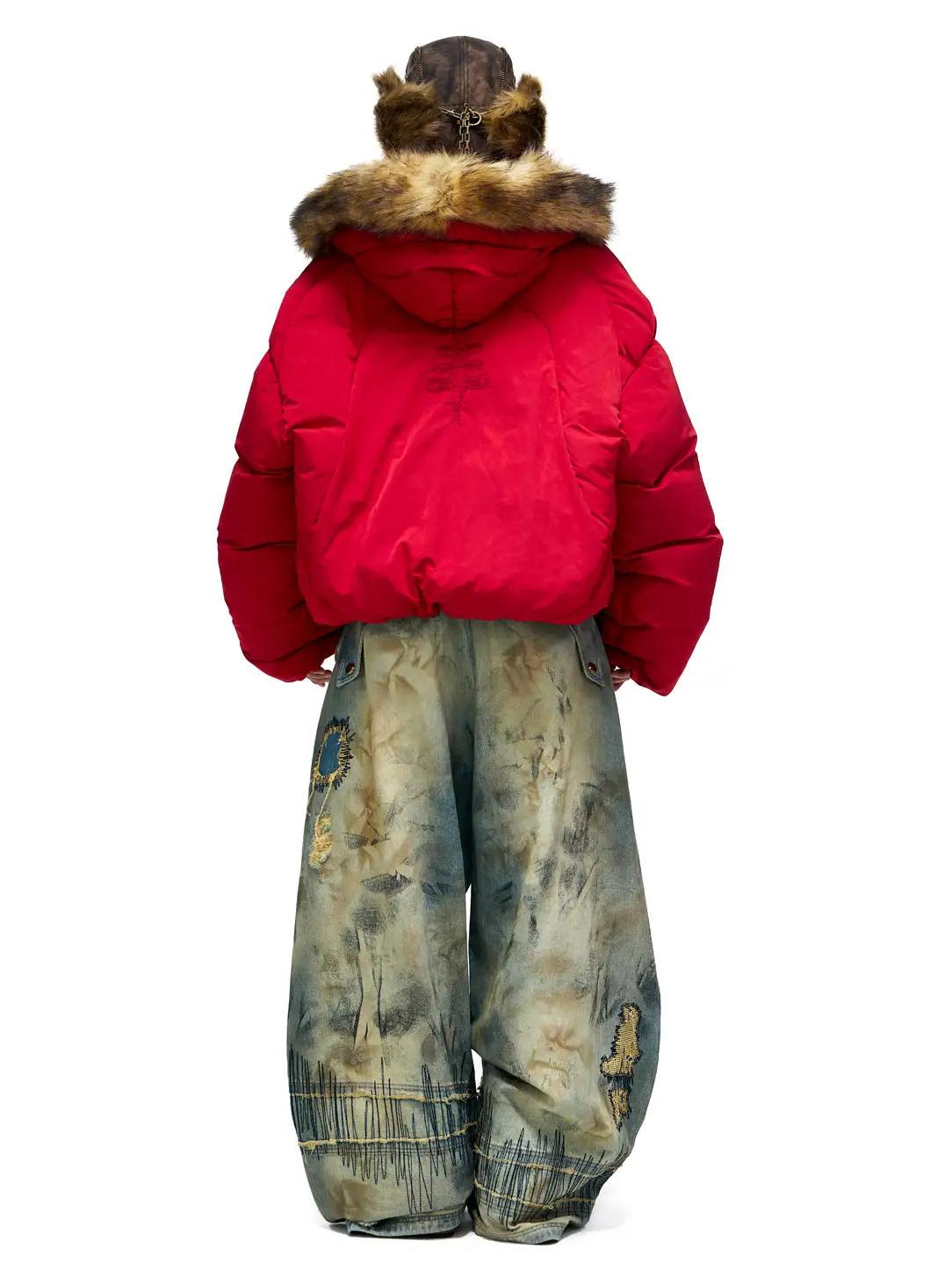 Plato-Dyed Embroidered Scimitar Jeans-Massicos