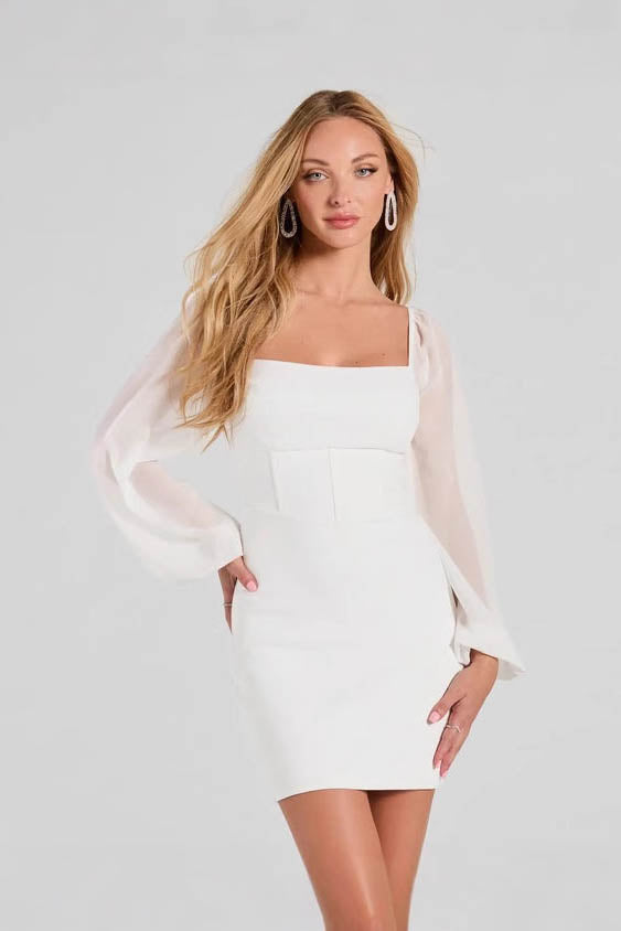 Playful in White Mini Dress-ROVOLE