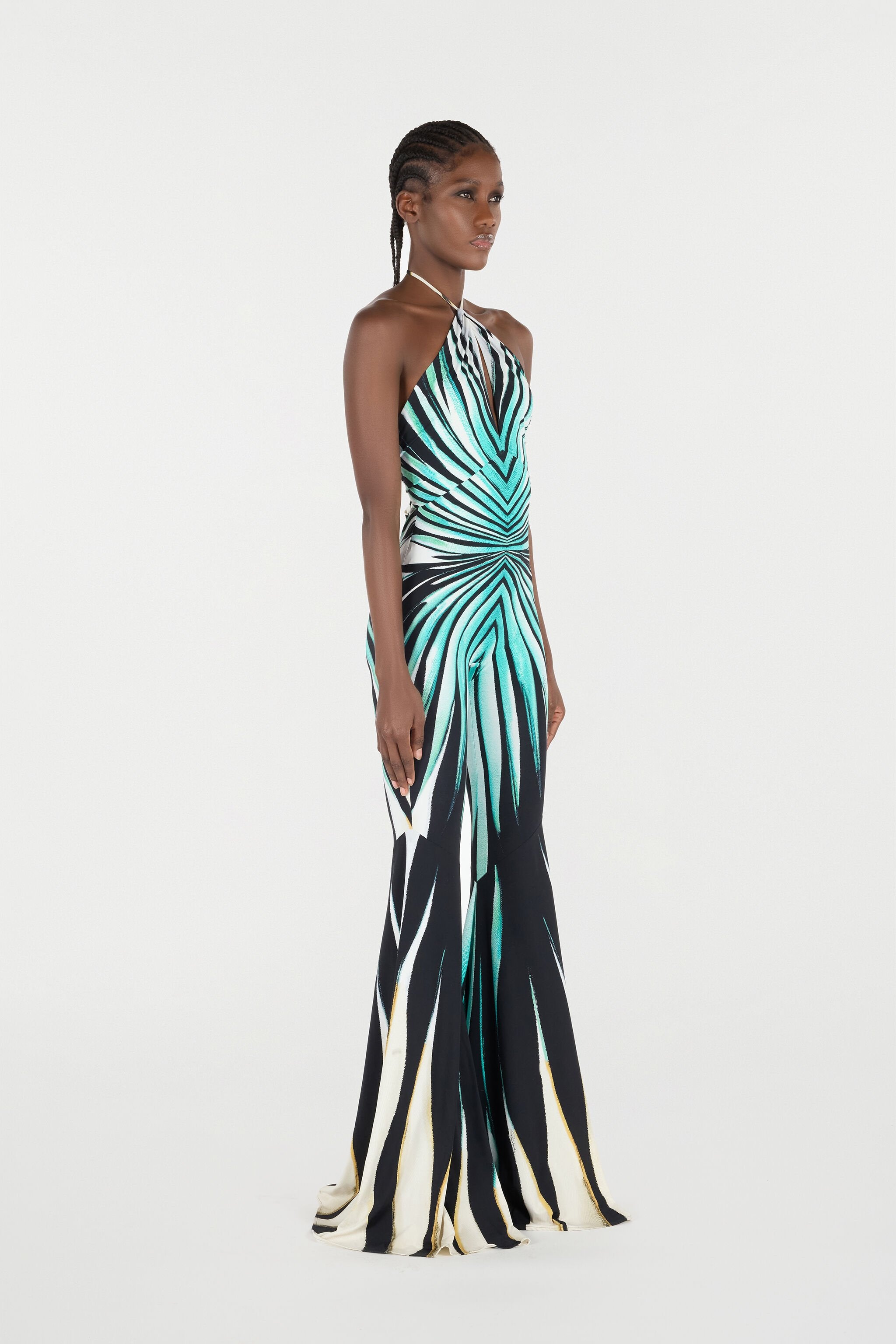 Ray of Sea Print Jumpsuit-ROVOLE
