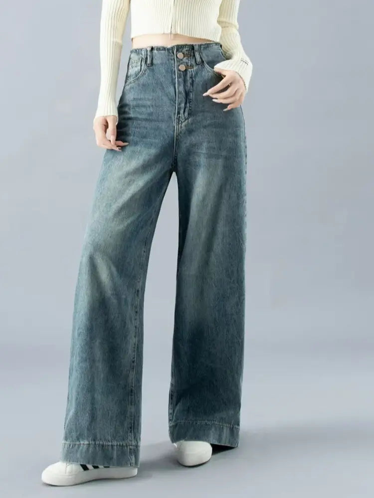 High-Waisted Wide-Legged Denim-Massicos