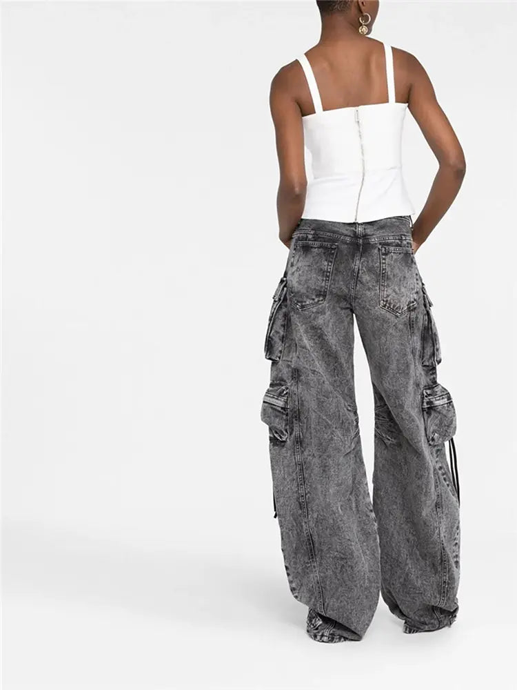Street Style Cargo Denim-Massicos