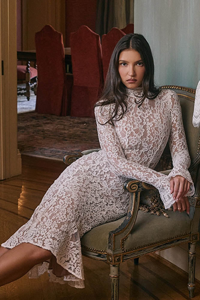 Lace High Waist Slimming Bodycon Dress-ROVOLE