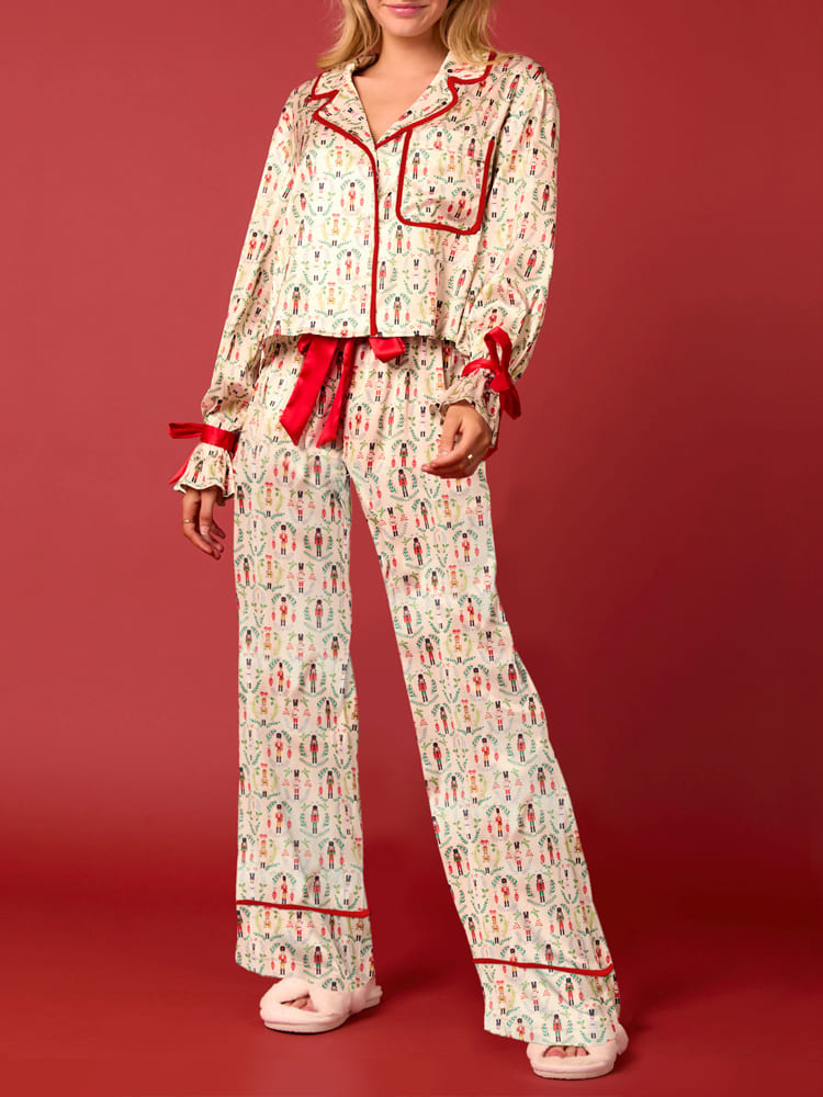 Christmas Characters Print Pajama Set-Massicos