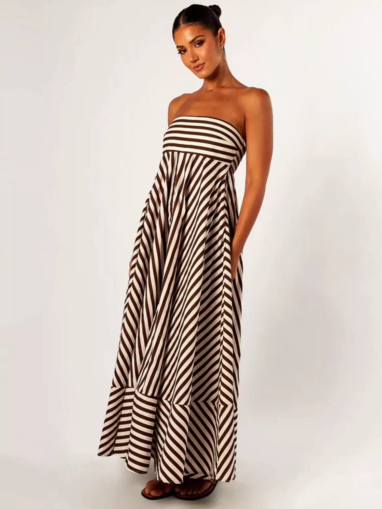 Nocturnal Charm Ruched Maxi Dress-Massicos
