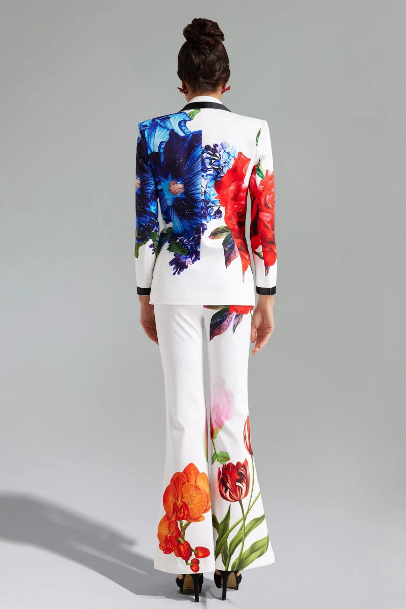 Guga Floral Printed Blazer Set-ROVOLE