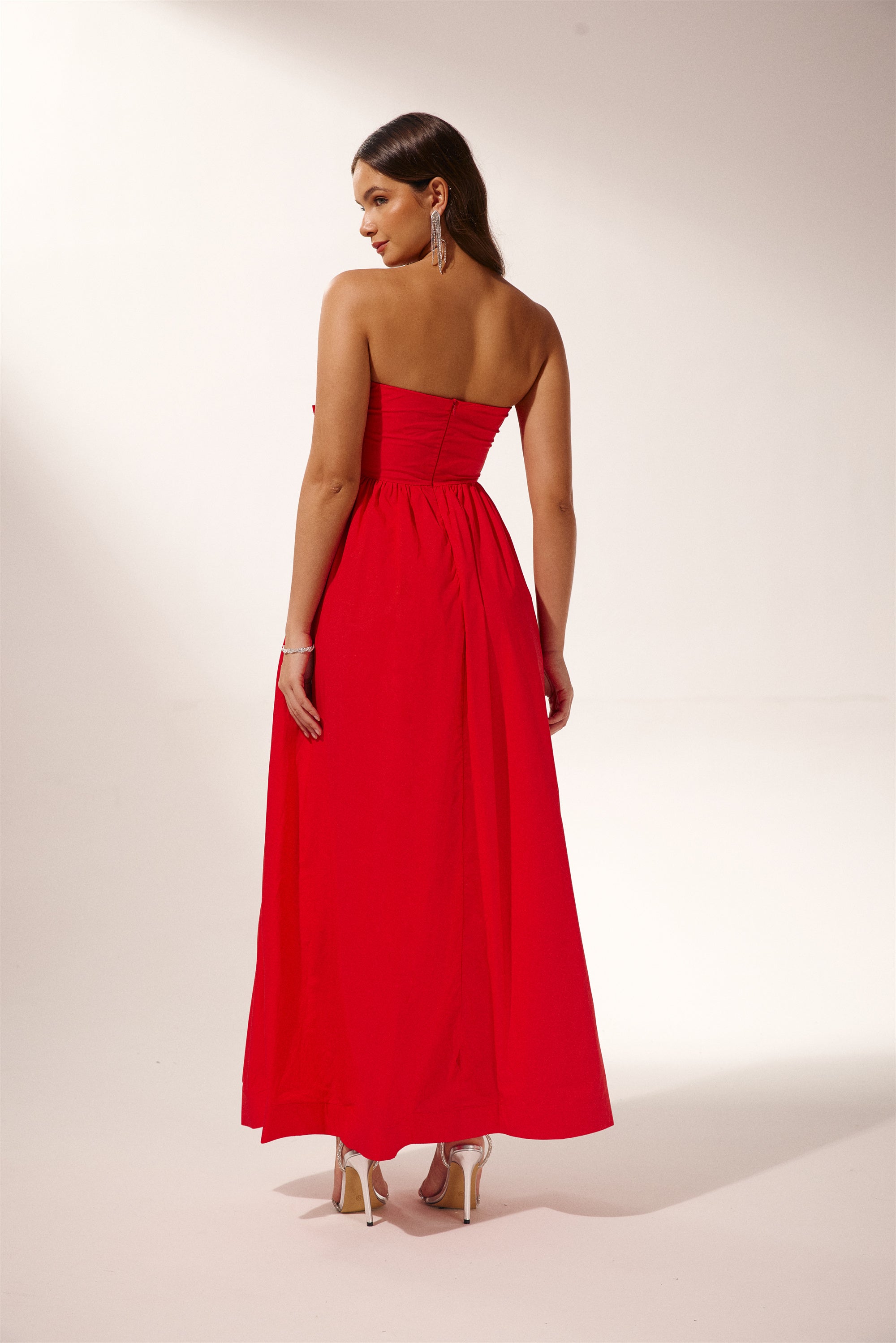 Frederica Flower Strapless Maxi Dress-ROVOLE