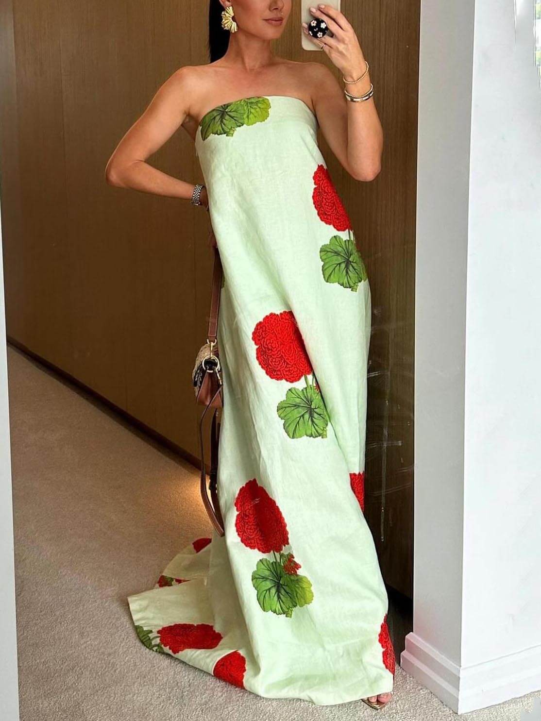 Callistari Geranium Floral Print Maxi Dress-CALLISTARI