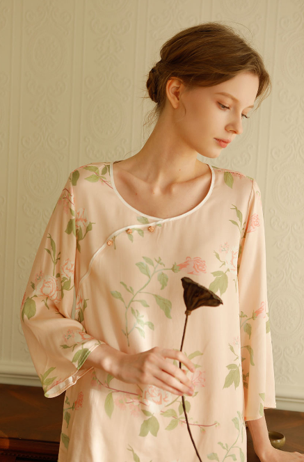Summer Satin Floral Print Set-Massicos