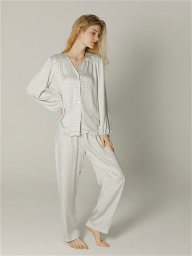 Petite Floral Satin Sleepwear Set-Massicos