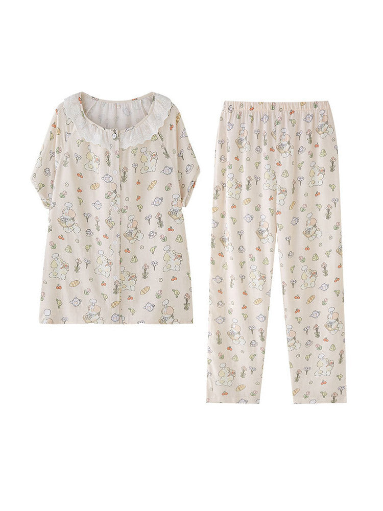 Bamboo Cotton Printed Sleepwear Set-Massicos