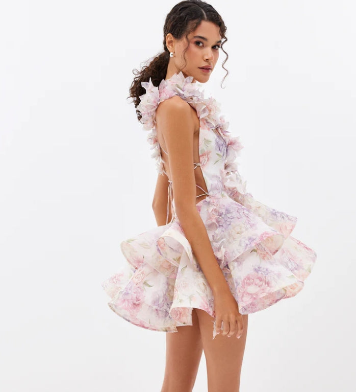 Anemone Backless mini dress-Massicos