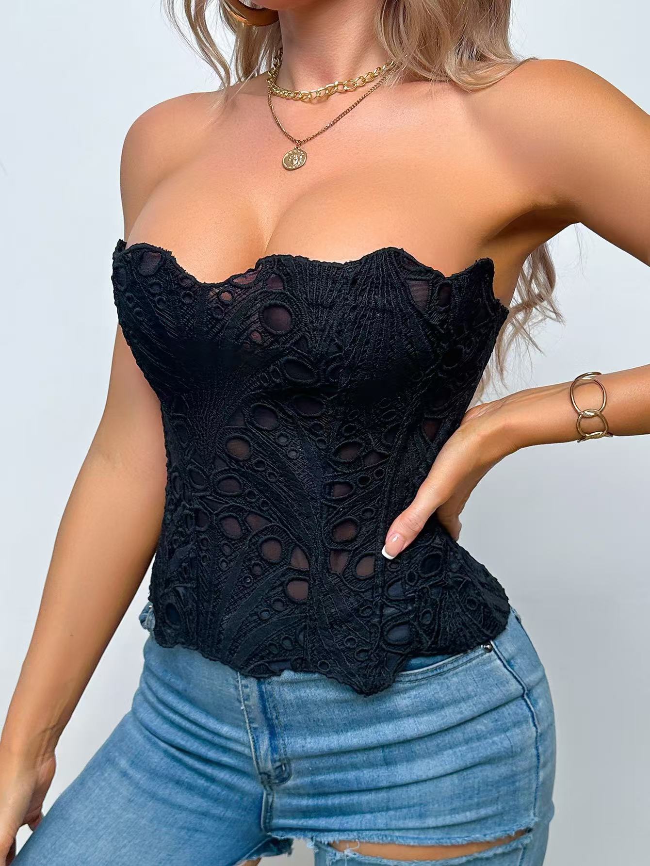 Lace Strapless Corset-Massicos