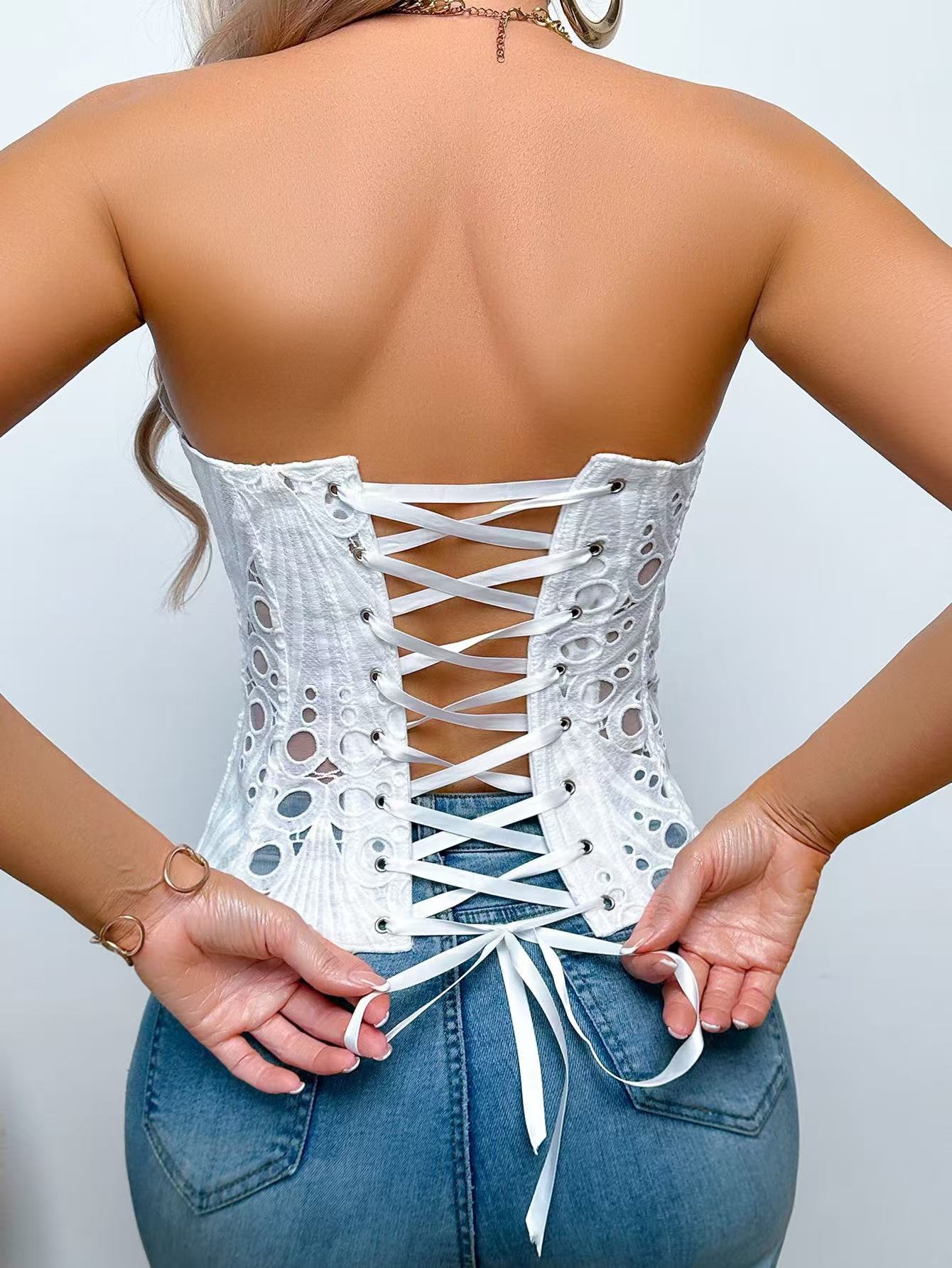 Lace Strapless Corset-Massicos