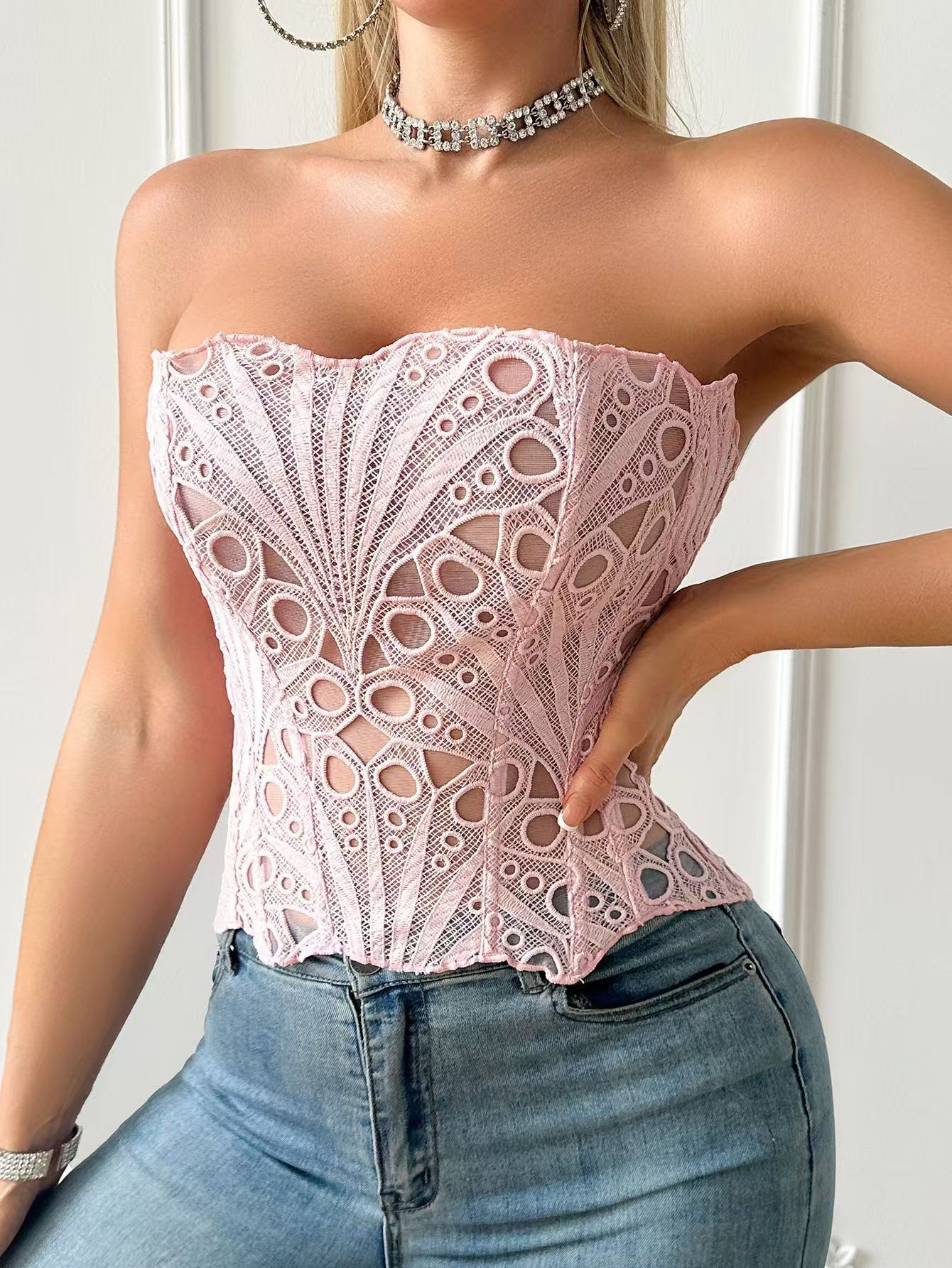Lace Strapless Corset-Massicos