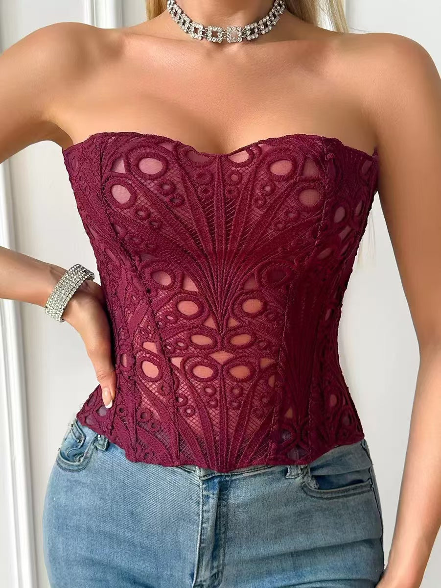 Lace Strapless Corset-Massicos