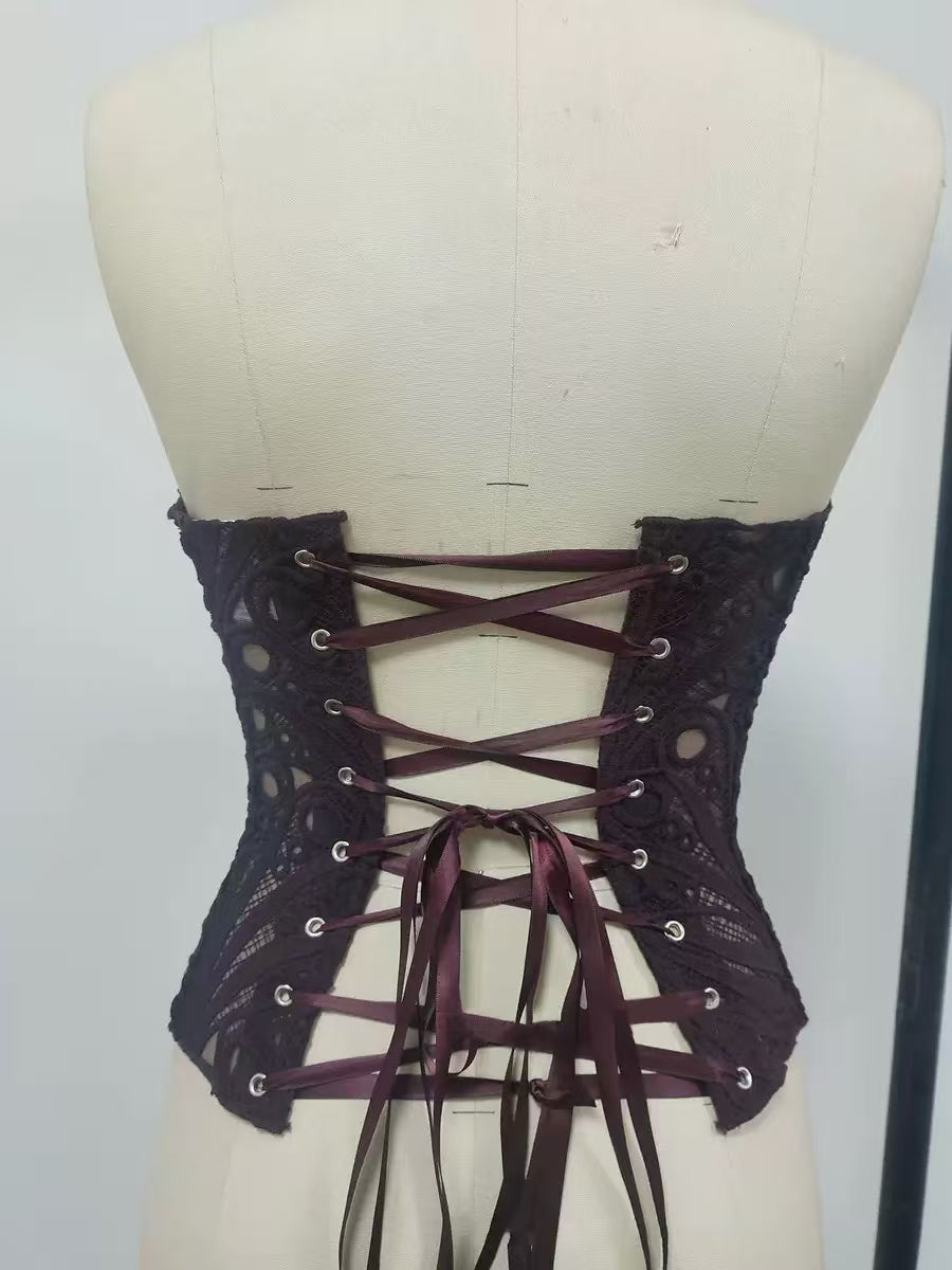 Lace Strapless Corset-Massicos