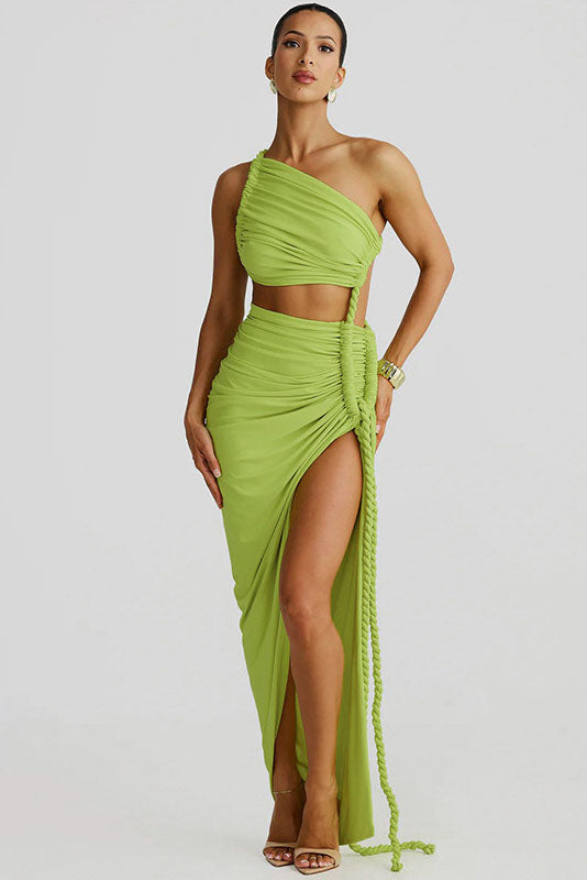 Strapless Cut-Out Lace-Up Maxi Dress-ROVOLE
