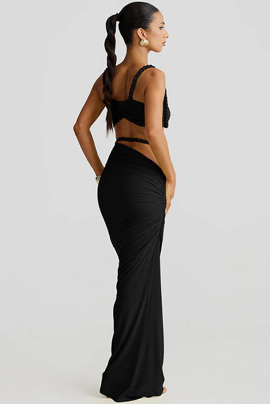 Sea Breeze Halter Bikini & Skirt Set-ROVOLE