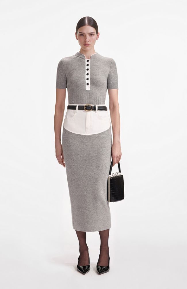 Gray knitted suit-Massicos