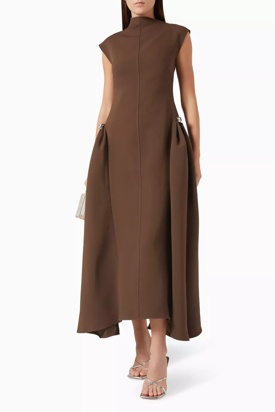 Twill suit midi dress-Massicos