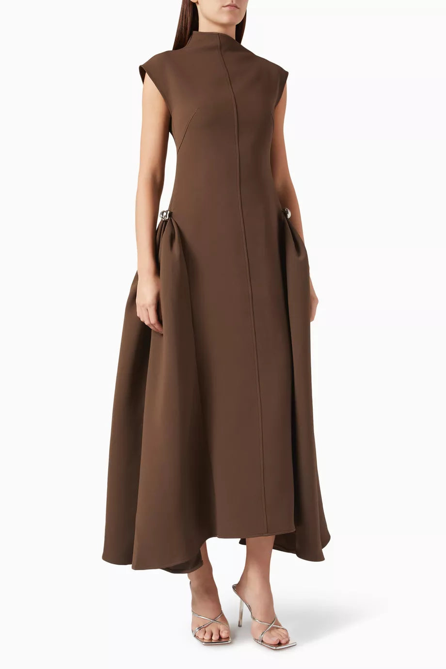 Twill suit midi dress-Massicos