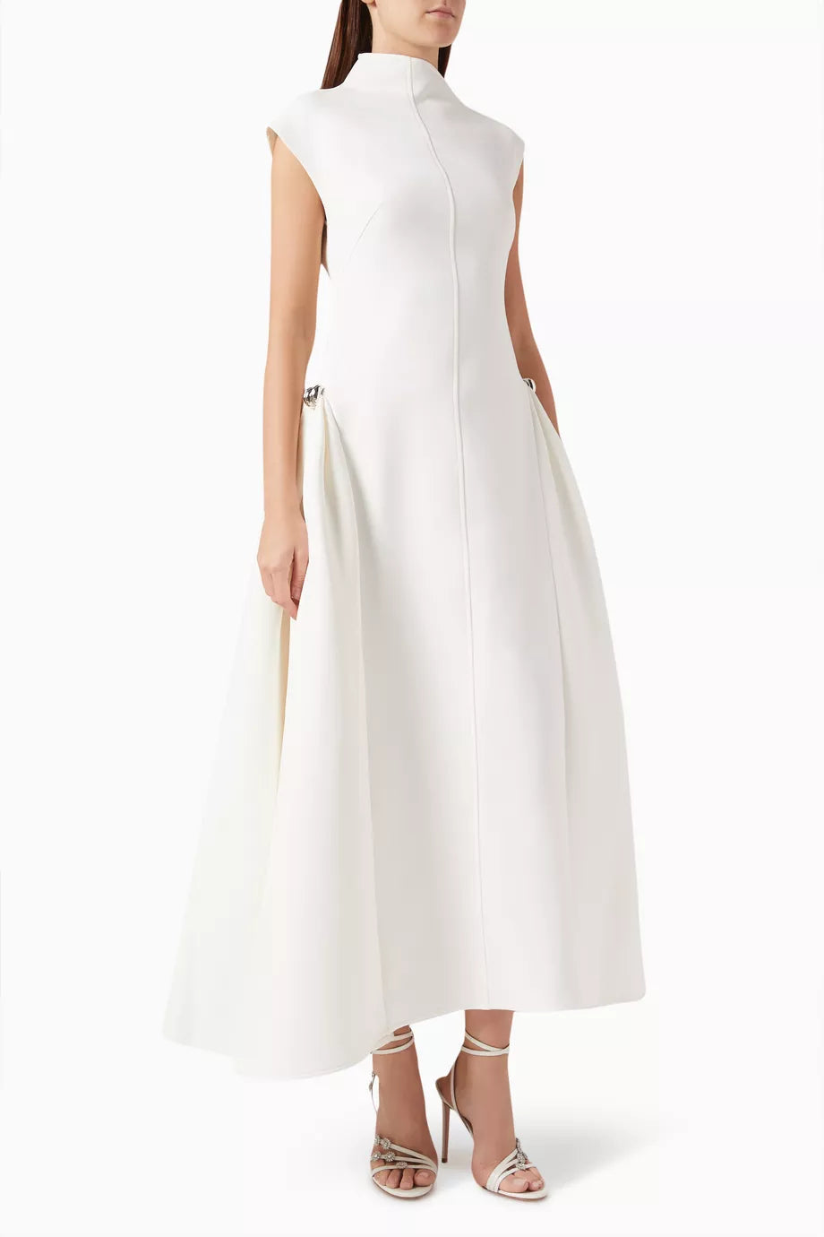 Twill suit midi dress-Massicos