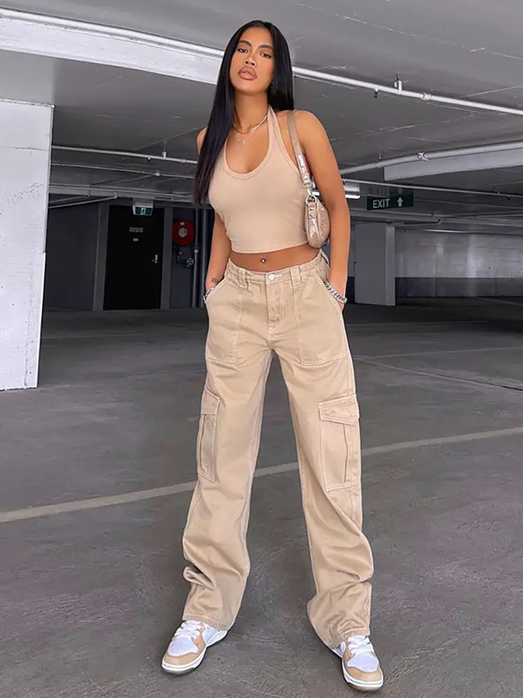 Versatile Elastic Denim Work Pants-Massicos
