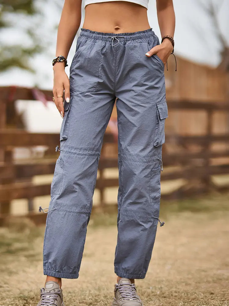 Trendy Multi-Pocket Adjustable Cargo Pants-Massicos