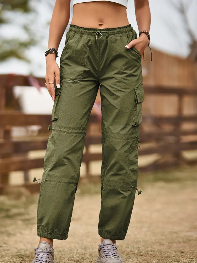 Trendy Multi-Pocket Adjustable Cargo Pants-Massicos