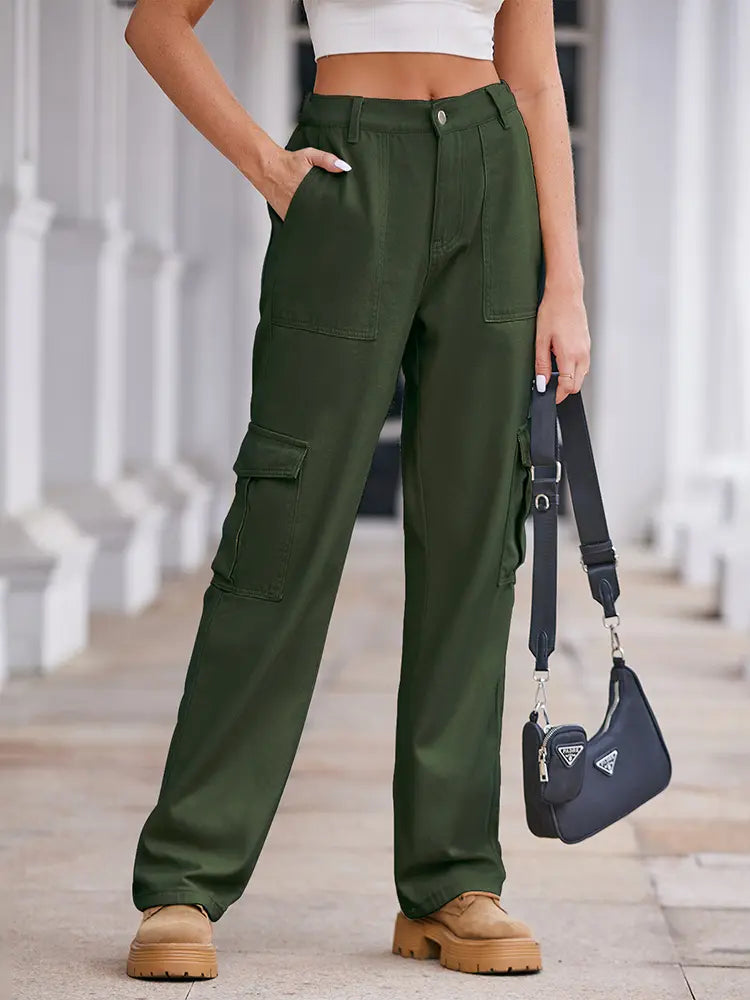 Spring Wash Denim Drawstring Cargo Pants-Massicos