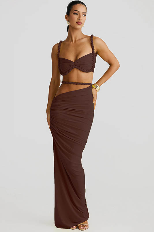 Sea Breeze Halter Bikini & Skirt Set-ROVOLE