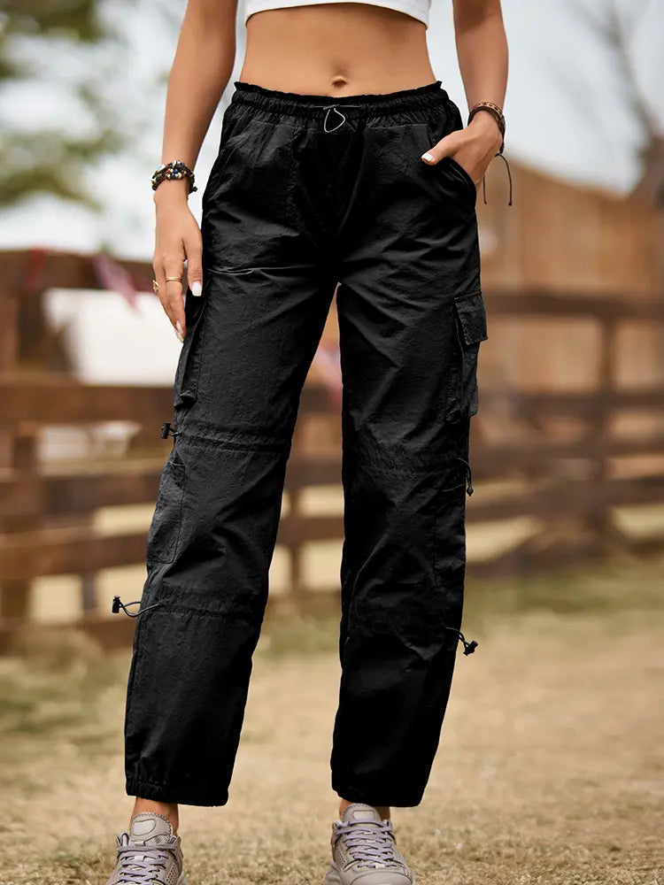 Trendy Multi-Pocket Adjustable Cargo Pants-Massicos
