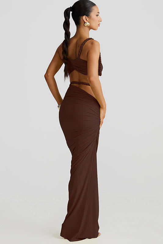 Apricot Breeze Skirt Set-ROVOLE