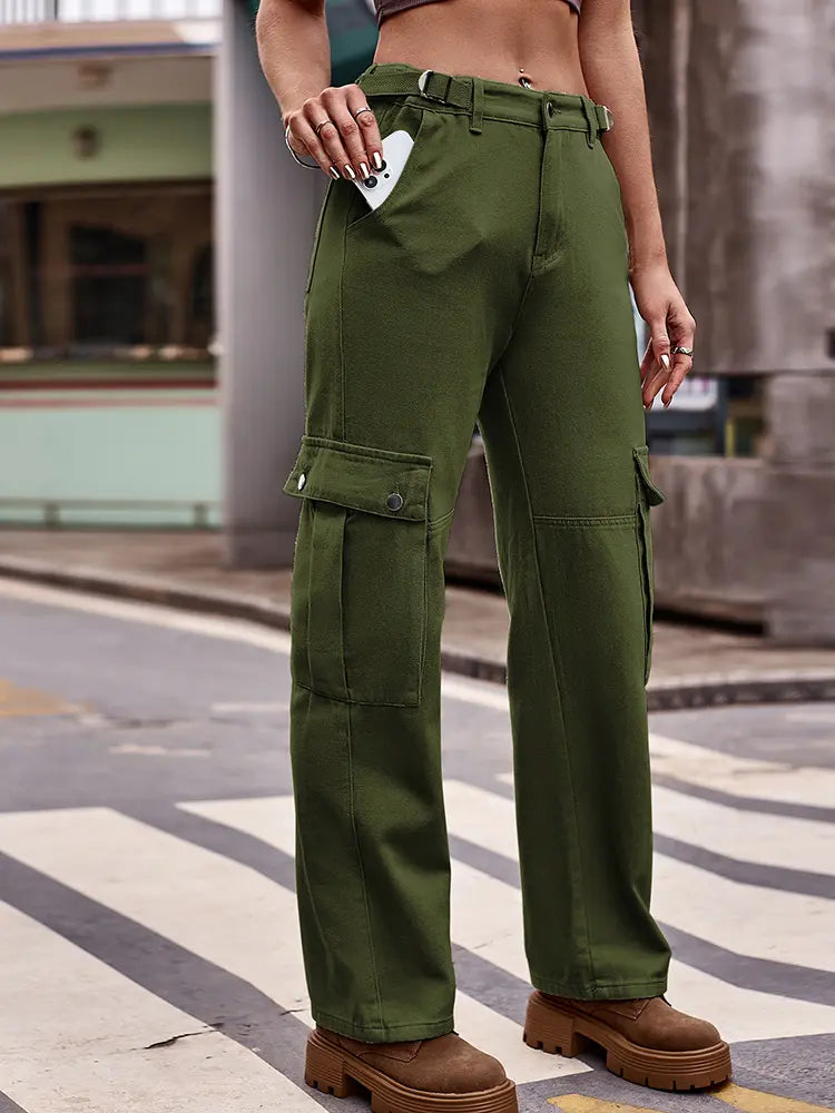 Adjustable Waist American Denim Pants-Massicos