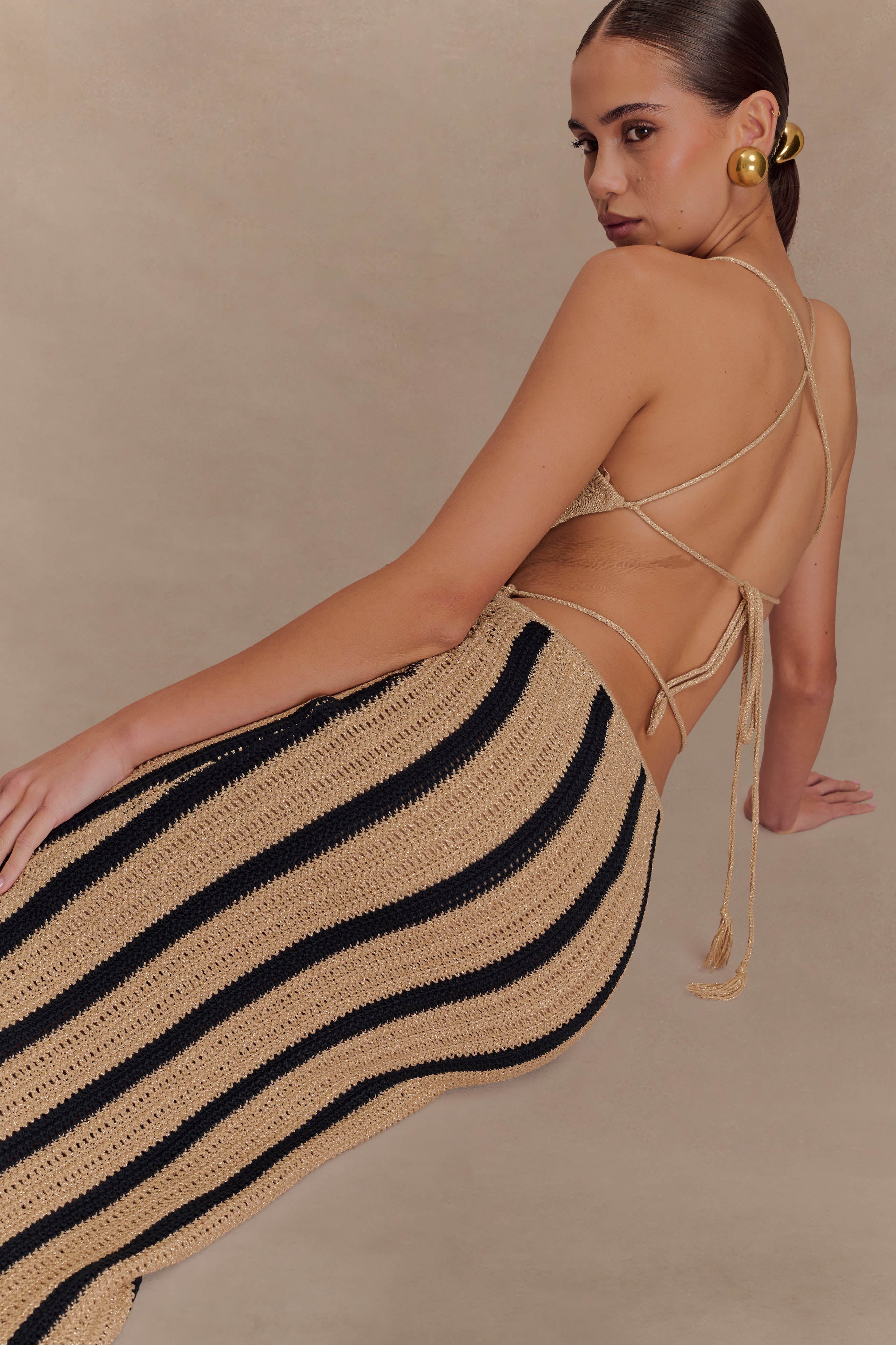 Shepherd Crochet Halter Maxi Dress-Massicos