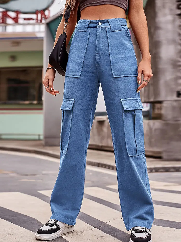 Versatile Multi-Pocket Jeans-Massicos