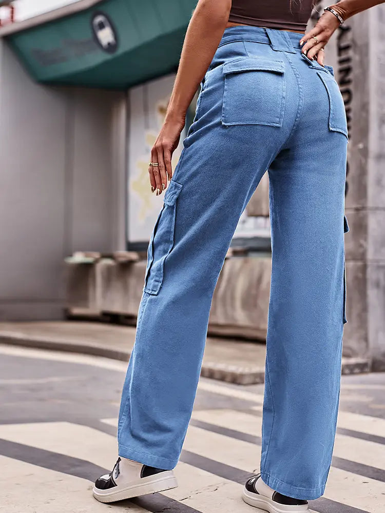Versatile Multi-Pocket Jeans-Massicos